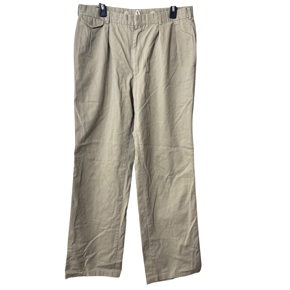 VTG Polo University Club by Ralph Lauren Khaki Chino Pant Men Pleated Y2K 34x33"